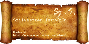 Szilveszter István névjegykártya